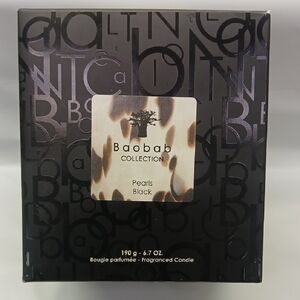 Baobab Collection Pearls Black Candle.